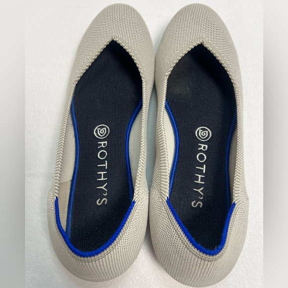 ROTHY'S The Flat Round Toe Birdseye Grey Knit Comfort Ballet Flats-Size 10 - Picture 5 of 12